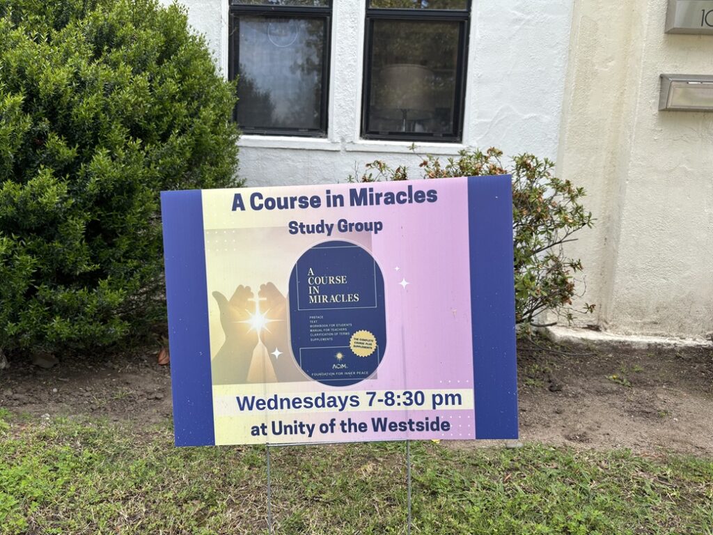 my re-introduction to a course in miracles at unity of the westside